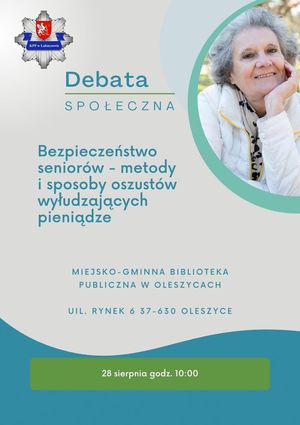 Plakat informujący o debacie.